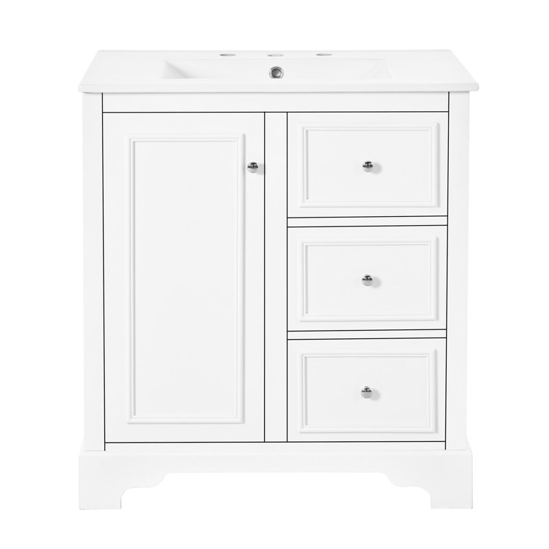 Ensemble de meuble-lavabo élégant avec rangement polyvalent et armoire à miroir pour une expérience de salle de bain améliorée