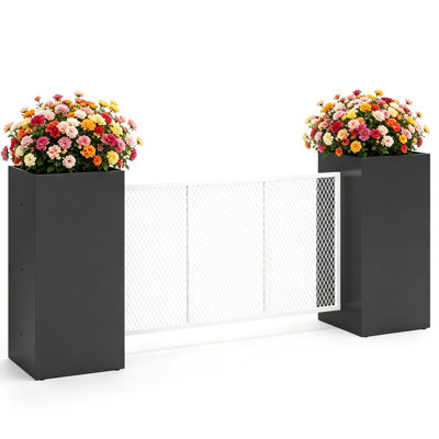 Boîte à fleurs double en métal avec filet de connexion