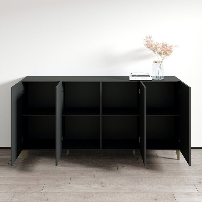 Aureanna 75" Sideboard with Matte Finish, Black