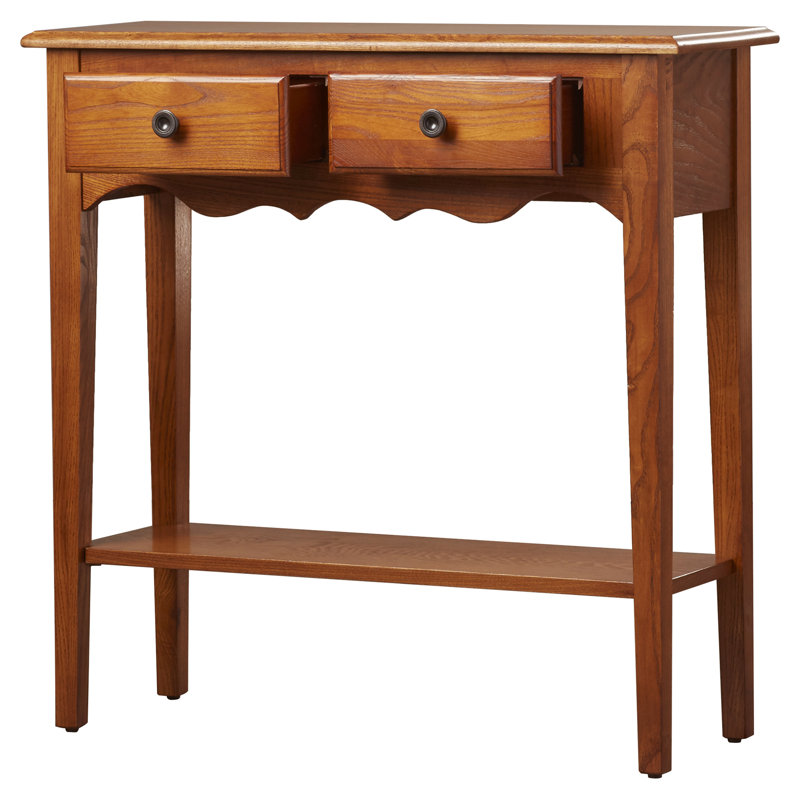 Petite Solid Wood Console in Medium Oak