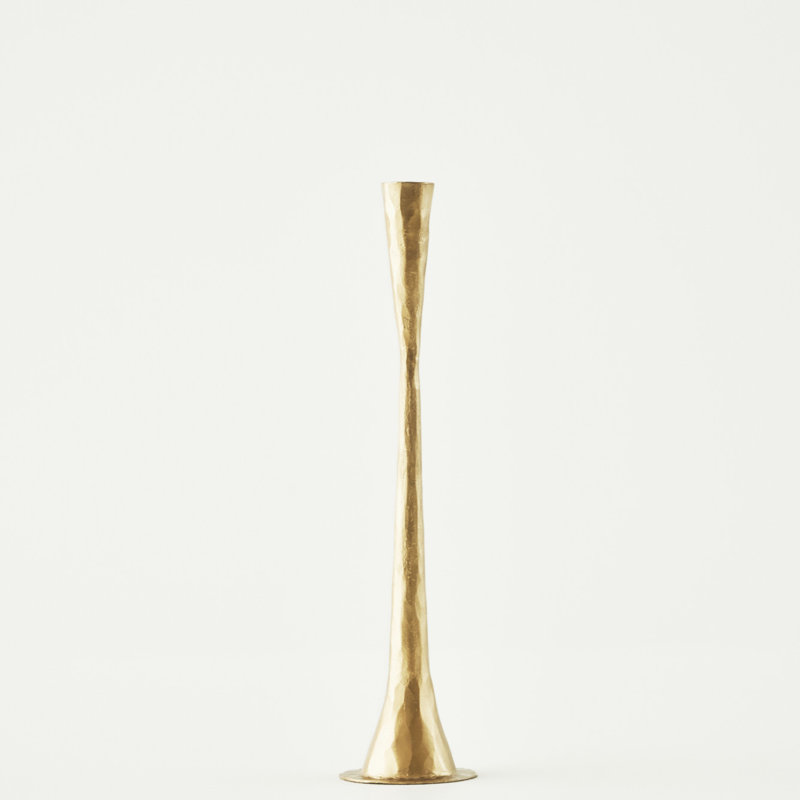 Dupni Gold Candle Holder, 13" H x 2.75" W x 2.75" D