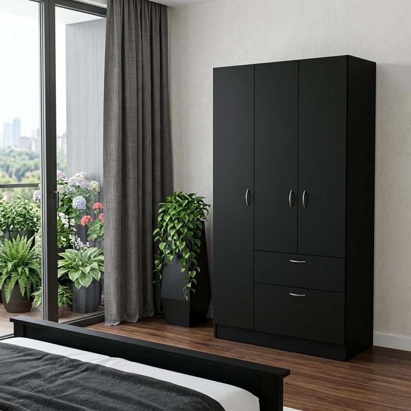 Armoire de chambre à coucher avec 2 tiroirs et un tiroir caché pour chaussures Ramblas