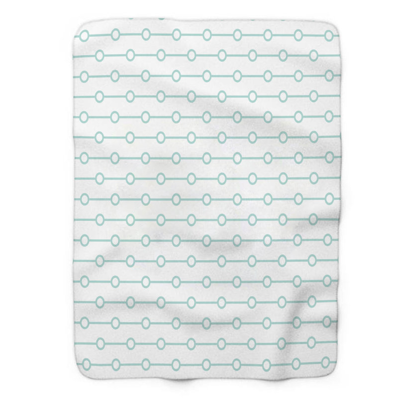 Mint Circles - 1 pièce Sherpa Premium, L 50 po x L 60 po