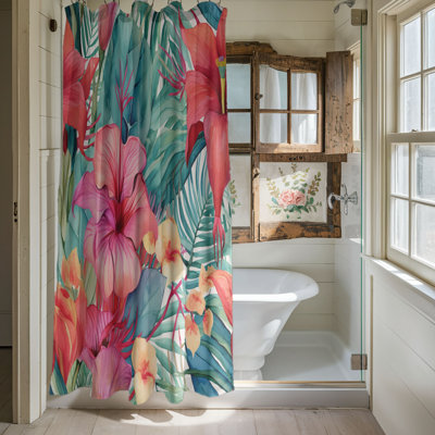 Rideau de douche standard 1 pièce Island Bloom