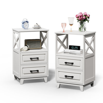 Marnae 2-Drawer Wood Nightstand by Gracie Oaks