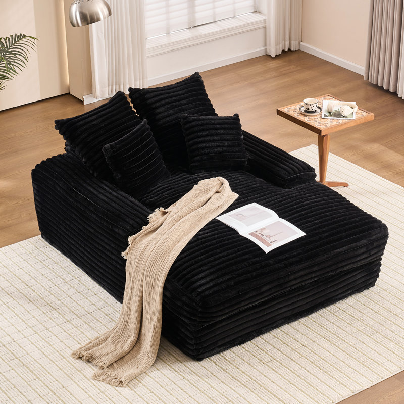 Chaise longue ergonomique Bhondave, Noir