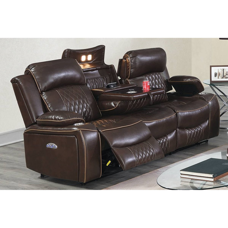 Canapé moderne 1 pièce Power Motion, Brun