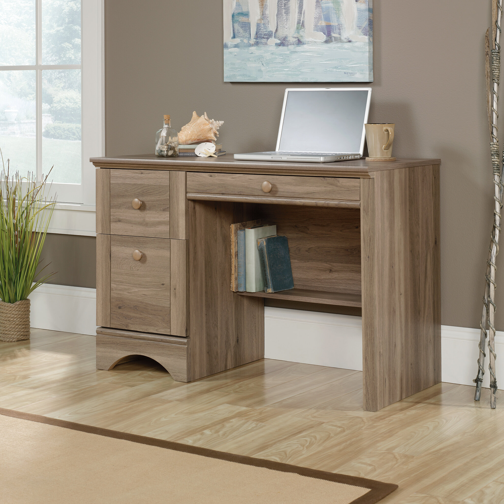 43.5 inch Computer Desk with 4 Large Drawers-White