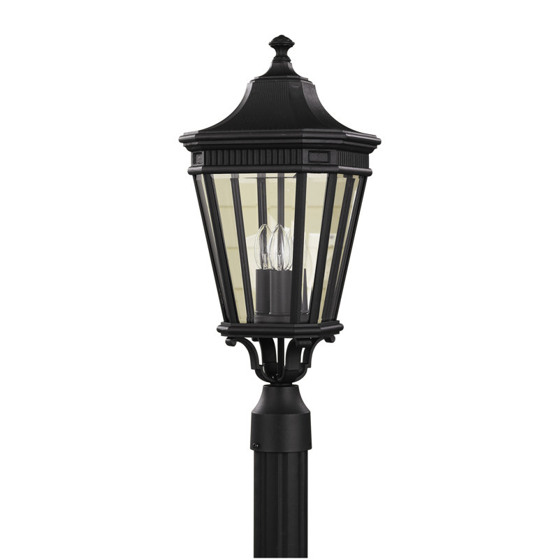 Cotswold Lane Large Post Lantern from Generation Lighting , Black, 27.5" H x 12" W, Incandescent