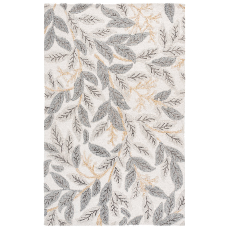 Jardin Hand Tufted Wool;Cotton Floral Indoor Rug, 8'-0" X 10'-0" Rectangle