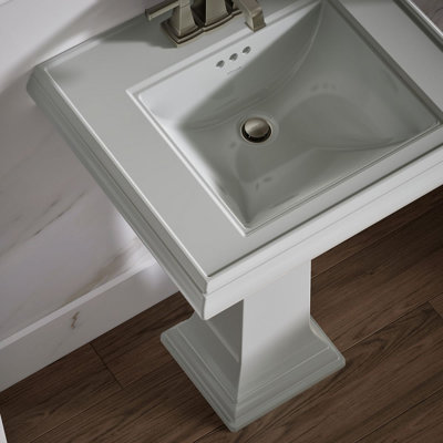 Lavabo de salle de bain piédestal rectangulaire 26,375 "avec trop-plein Memoirs
