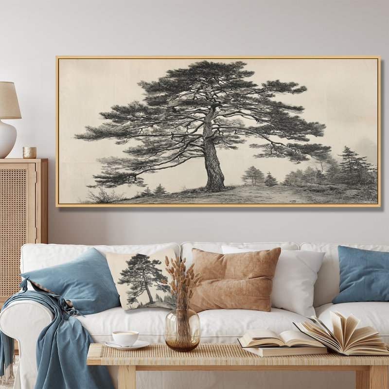 Reproduction d'art sur toile, pin, H 28 po x l 60 po, Cadre flottant, Natural