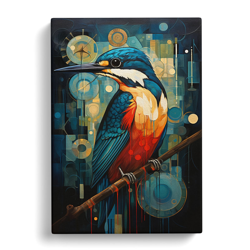 Kingfisher Constructivism No.3 - Wrapped Canvas, 76cm H x 50cm W x 3cm D