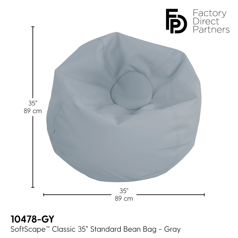 Fauteuil à billes SoftScape Classic, H 11 po x l 22 po x P 22 po, Gris