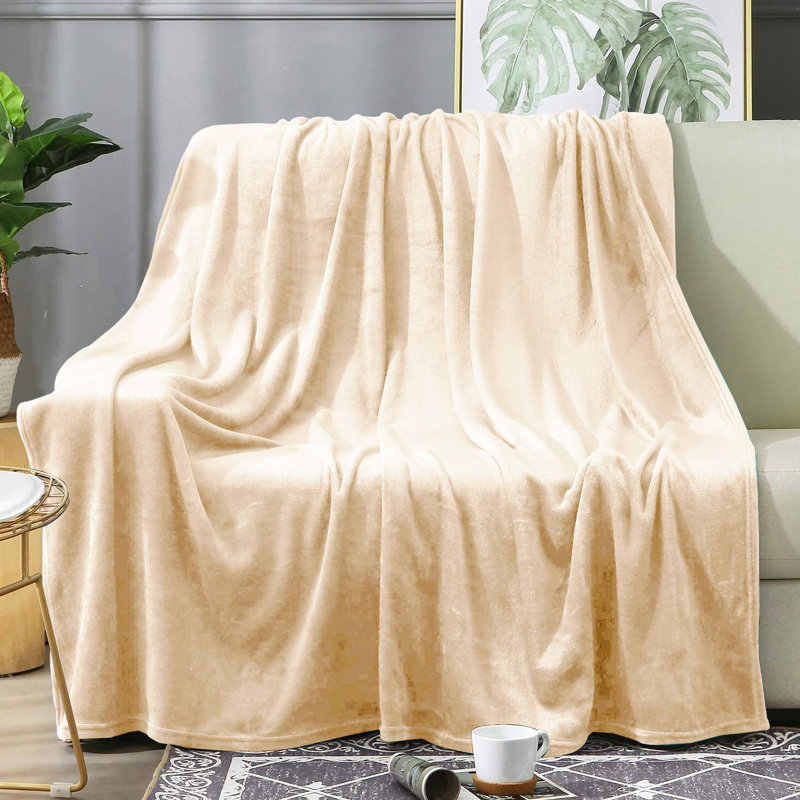 Papillon Throw Blanket, W200cm x L240cm, Cream