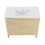Meuble-lavabo autoportant Cascade en chêne naturel de 36 po avec plateau d'évier-98796177