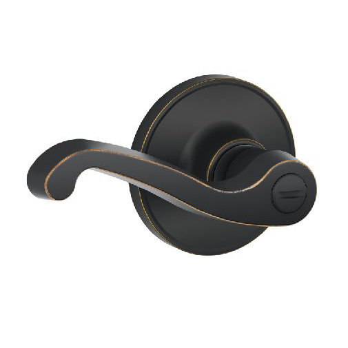 LaSalle Lever Keyed Entry Lock, Aged Bronze, Left, Single Dummy