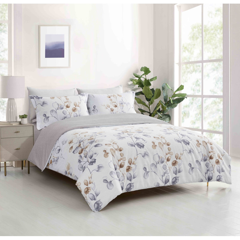 Ensemble de housse de couette réversible en microfibre 3 pièces Deuno, Housse de couette grand + 2 grandes taies décorat