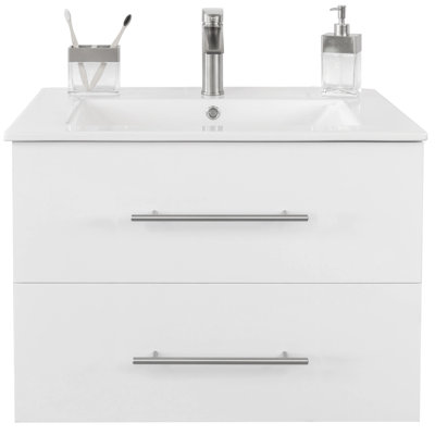 Ensemble de meuble-lavabo mural simple 36 po Majida - Blanc mat