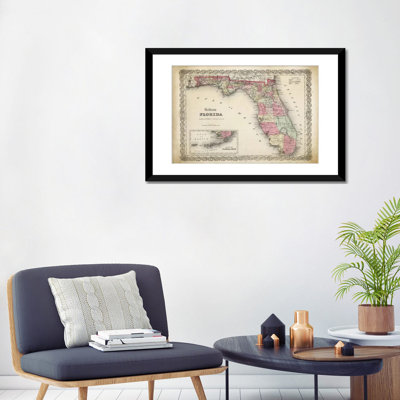 «Florida Map, 1863», impression sur toile