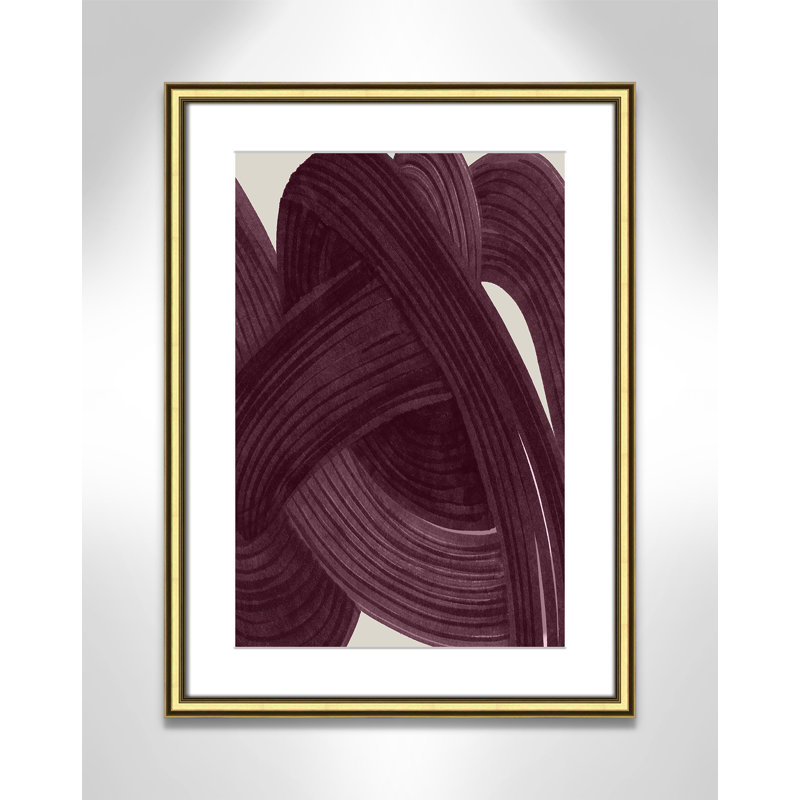 «Tangle in Aubergine Print» par Casa Fine Arts, Imprimé mat, L 18,25 po x H 24,25 po, Or classique