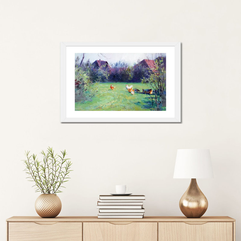 «April» par Ihor Juk - reproduction, H 16 po x l 24 po x P 1 po, Blanc, Papier encadré blanc