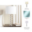 Lampe de table élégante en cristal cylindrique empilé pour salon - Lampe de chevet ou de bureau moderne pour chambre - 71 cm, cristal transparent et blanc
