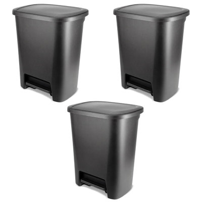 Très grande poubelle en plastique noir Hefty 20,4 gallons, paquet de 3, 82 pintes