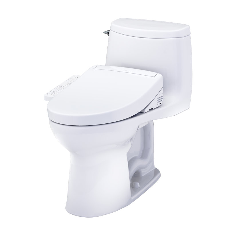 TOTO® WASHLET+® UltraMax® II 1G® One-Piece Elongated 1.0 GPF Toilet and WASHLET+® S2 Bidet Seat, Cotton White - MW6043346CUFG#01