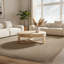 Table basse Milan, plateau rond 32 pouces, bois de manguier avec brun naturel sablé, base ouverte