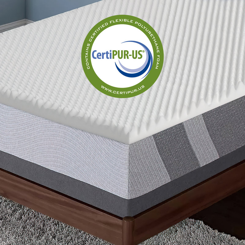 1-inch Medium Firm Foam Toppers with Convoluted Egg Shell Design, Provide Proper Back Support, Queen