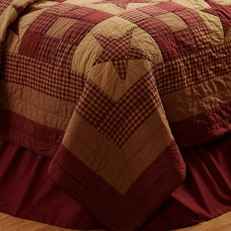 Ninepatch Farmhouse / Country Cotton Geometric Shapes Quilt