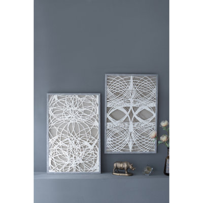 S/2 Leaf Shadow Box Wall Décor, 23.5X1x35.5"
