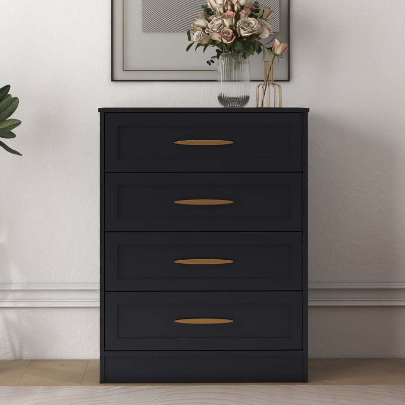 Commode 4 tiroirs Bahja, Noir