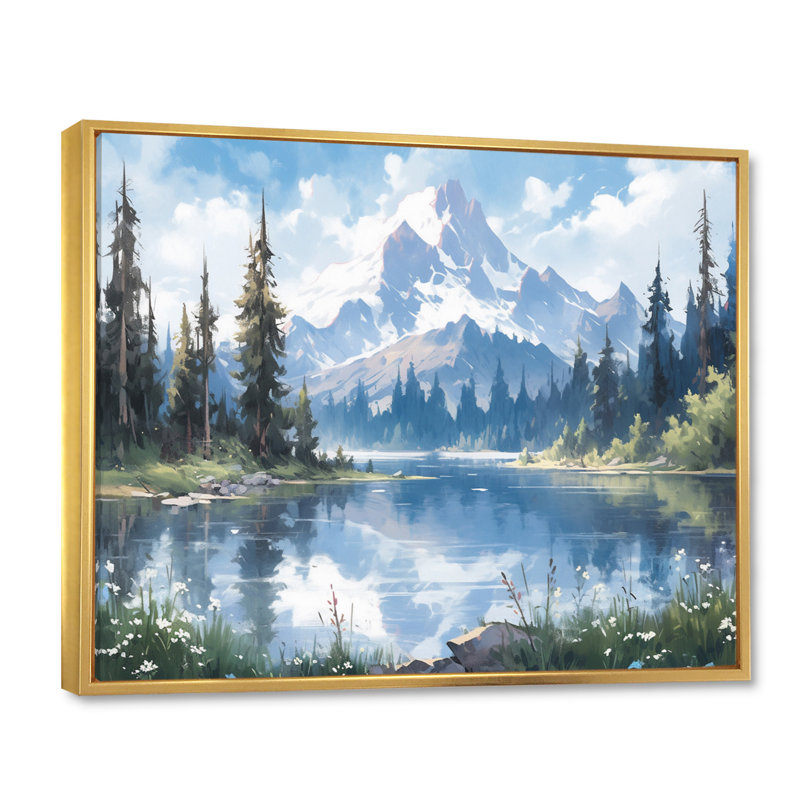 «Mountain View Bliss III - Countryside», reproduction d'art sur toile encadrée, H 34 po x l 44 po, Doré