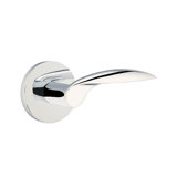 Mercury Wave/Drop Privacy (Bed & Bath) Door Lever with Round Rosette