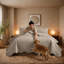 Ensemble de couvre-lit matelassé en microfibre à motif floral-124308868-124308874