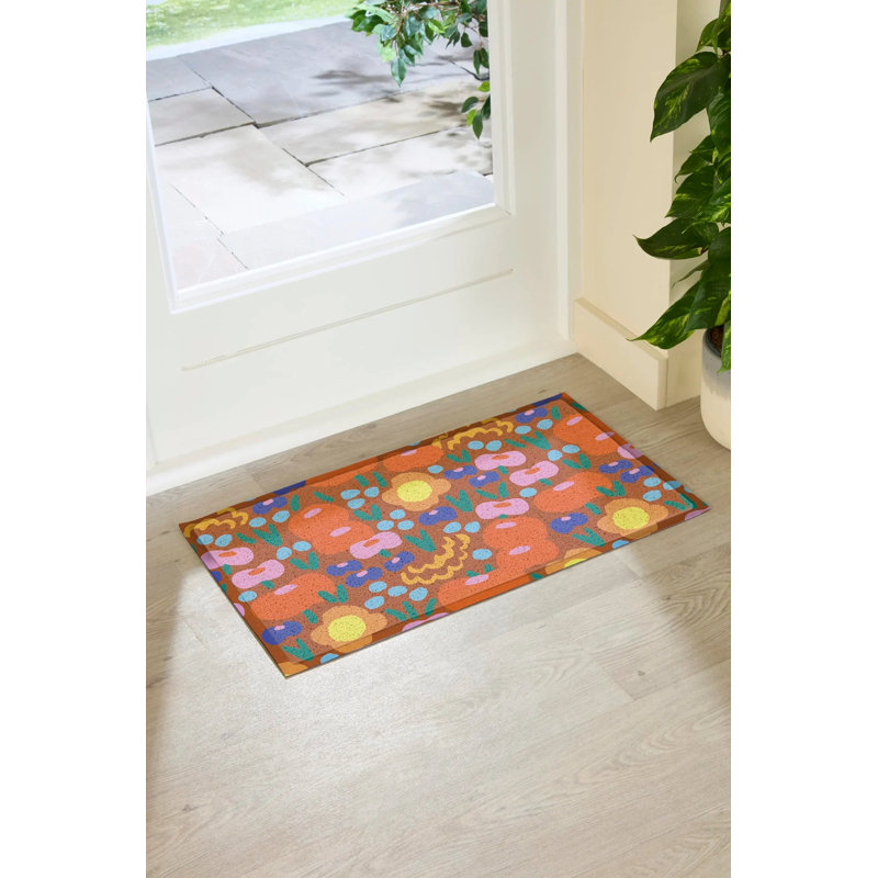Non-Slip Floral Doormat, 16" x 28"