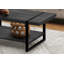 Table basse, accent, cocktail, rectangulaire, stratifié noir, métal noir