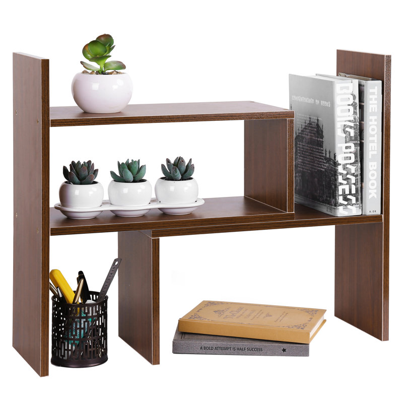 Cassidee Solid Wood Adjustable Desk Organiser, Brown