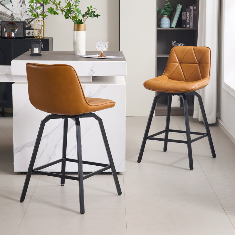 Tabouret de comptoir pivotant 26 po, Brun, 2