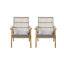 Ensemble de salon d'extérieur en bois d'acacia 3 pièces: 2 chaises longues en osier tissé avec coussins Cape + table d'appoint solide pour patio, terrasse, jardin, pelouse et jardin