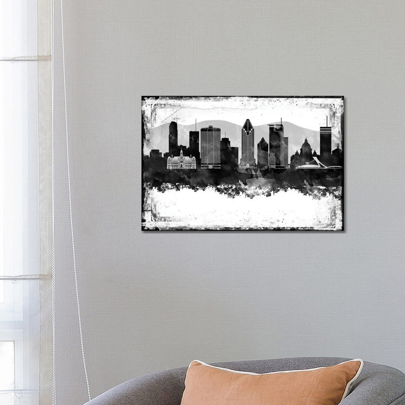 Montreal Black & White Film 1 Piece Wrapped Canvas Wall Art, 66.04 cm H x 45.72 cm W x 1.91 cm D