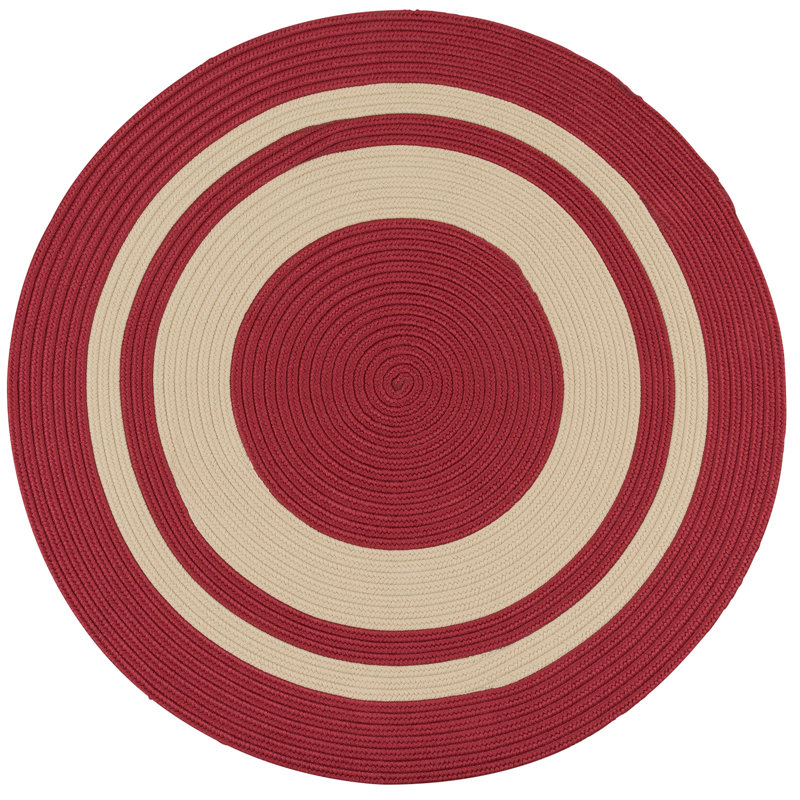 Tapis intérieur / extérieur Don - rouge, Rond 11 pi