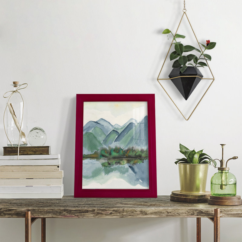 «Be Clear To Reflect I» - reproduction de cadre photo, Cadre rouge, H 15 po x l 12 po x P 1 po