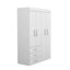 Armoire mobile Denver avec tringles, armoire double porte, 3 tiroirs et 2 tablettes, wengé noir-744340888