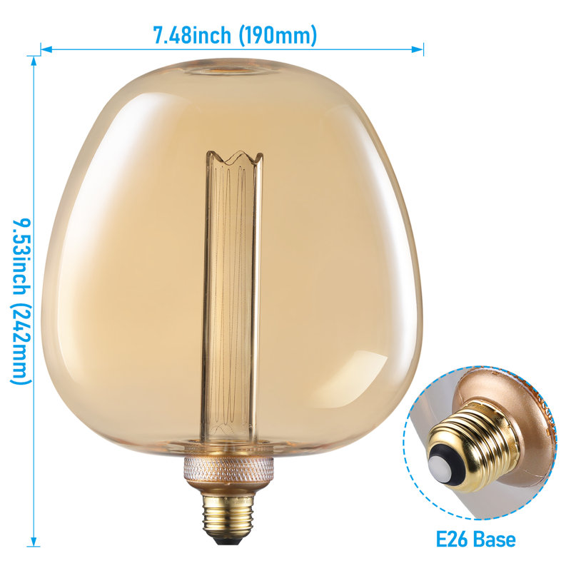 Irregular Led Decorative Light Bulb, Bubble Ultra-large Vintage Edison Bulb Dimmable, Soft Warm, Bubble