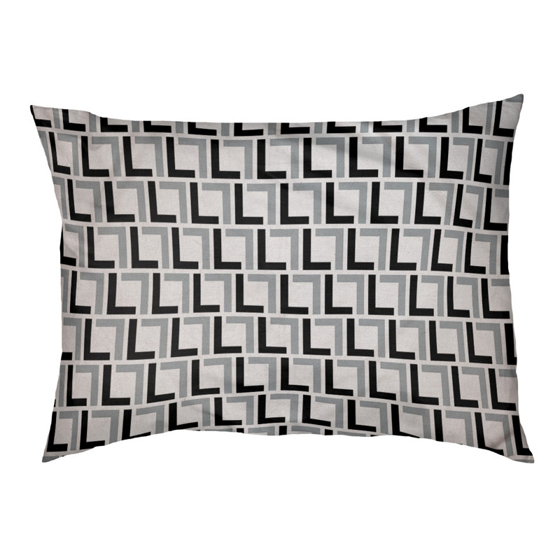 Coussin d'extérieur pour chien Tuileries, Grand (l 40 po x P 30 po x H 5 po), Blanc / Noir / Argent