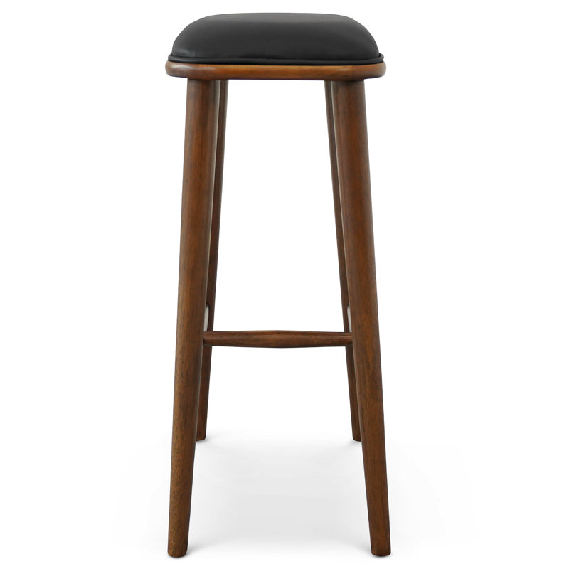 Tabouret de bar en cuir Jason, Noir