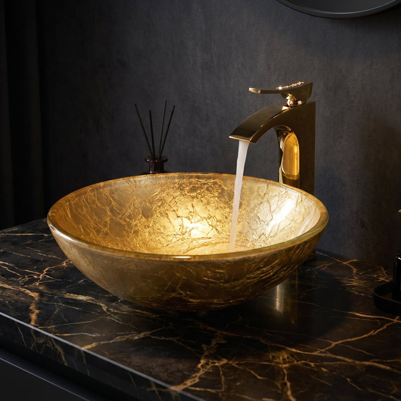 Lavabo vasque rond en cristal Orovia